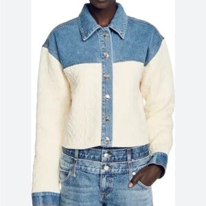 Anthropologie Dolan Denim cable knit jacket Cardigan sz M